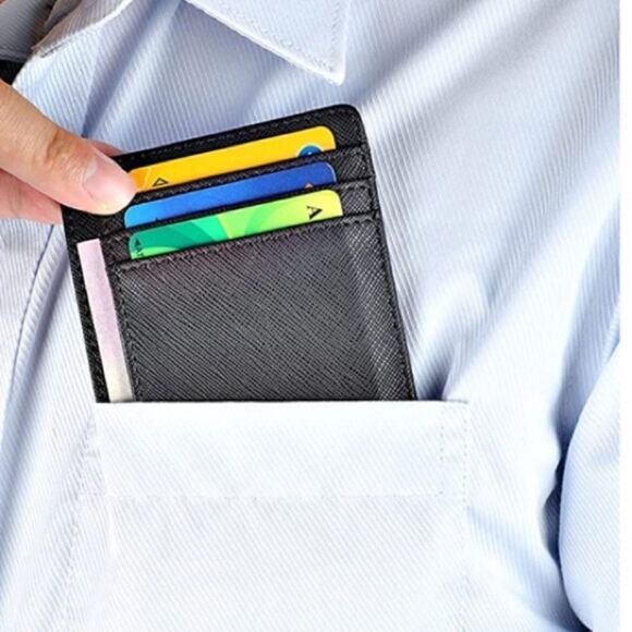 Leather Compact Card Holder Wallet - Picture 3 of 3